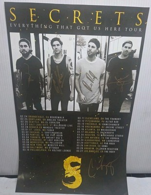 Secrets Everything That Got Is Here Tour 2015 VIP Poster Signed Autographed