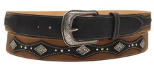 Silverton Men Genuine Leather Western Belt Black Cowboy Work Ranch