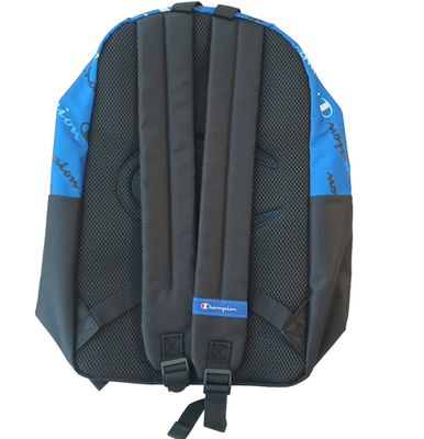 Champion Manuscript Blue Black Backpack with Laptop Sleeve 