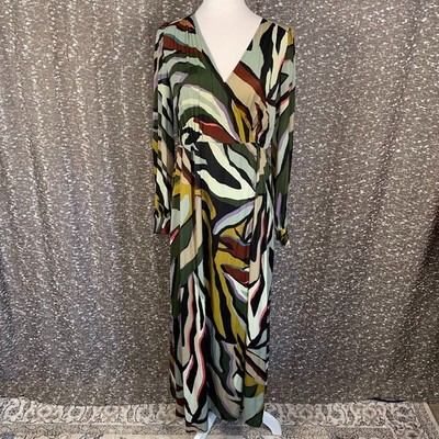 Corey Lynn Calter Anthropologie Zebra Wrap Dress Multicolor Women's Small
