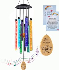 Solar Pet Memorial Wind Chime, Dog Memorial Gifts for Loss of Dog, Rainbow Br...