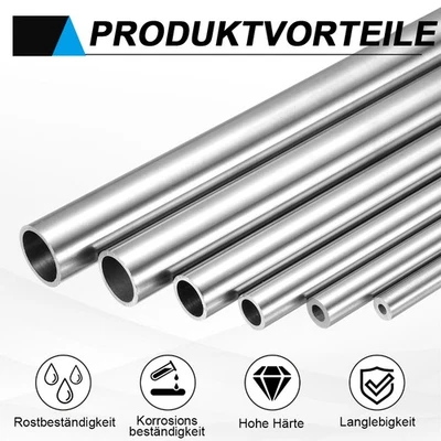 EdelstahlrohrWanddicke 1/1,5/2/3mm Länge 200mm 304 Edelstahl Rohr Rundrohr - Bild 1 von 4