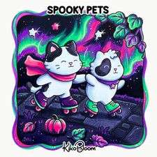 Spooky Pets: Cute and Easy Coloring Book for Adults Teens with Simple...