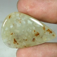 100 Natural Moss Agate Pear Cabochon Loose Gemstones 26.60Cts 22x 35x 05mm