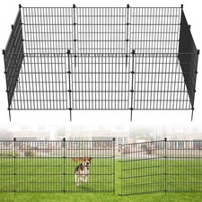10 Panels No Dig Garden Fence Outdoor for Yard, 32 in H X 23.6 ft L Animal ...