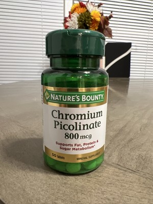 Nature's Bounty Mineral Chromium Picolinate Tablets, 800 mcg, 50 Ct BB: 7/2026