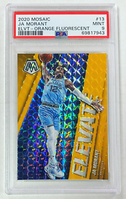 2020-21 Panini Mosaic Ja Morant Elevate Orange Fluorescent Prizm 01/25 PSA 9