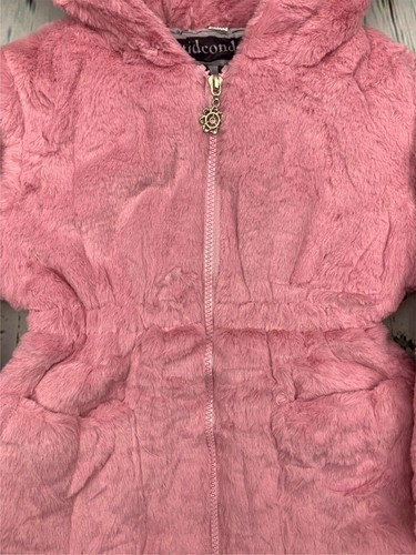 Girls Winter Warm Coats Ear Hooded Faux Fur Fleece Jacket 5T - Picture 3 of 4