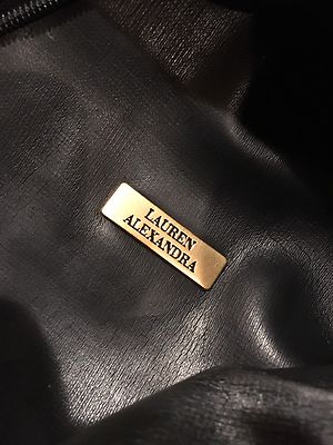 LAUREN ALEXANDRA Black Leather Backpack with Gold Hardware all is leather bag Lauren Alexander Black Leather Backpack Style Bag | eBay main image 4