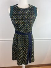 Prada 2010 Knee Length Virgin Wool Sheath Dress Women’s Size 40 Small Blue Green