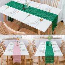 Vintage Floral Hollow Lace Tassel Table Runners Table Runner Wedding Home Decor