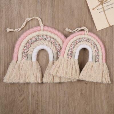Macrame Rainbow Hanging Ornament Decoration Handmade Wall Decor Baby Girls 