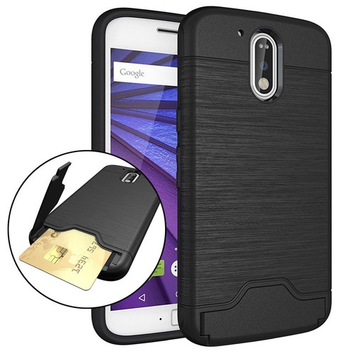 Fuse™ Aero Brushed Metal Texture Card Slot Case for Motorola Moto G4 & G4 Plus - Picture 6 of 15