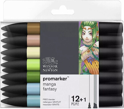 Winsor & Newton Promarker FANTASY Drawing Pens Art Crafts  12+1  Set Twin Tip