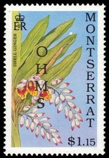 MONTSERRAT O106 (SG O102) - Shell Ginger Overprinted "OHMS" (pa45589)