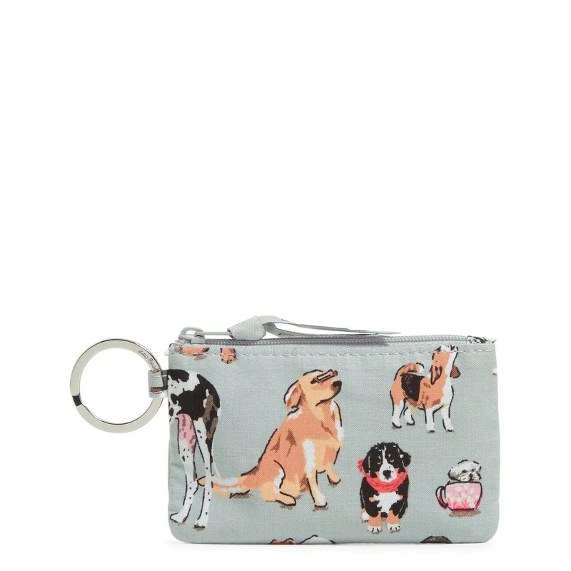 Vera Bradley Dog Show Zip ID Case Badge Holder Key Ring NWT