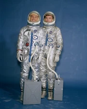 GEMINI 3 ASTRONAUTS GUS GRISSOM AND JOHN YOUNG IN SPACESUITS 8X10 PHOTO (AA-421)