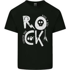 Rock Music Symbols Guitar Skull Kids T-Shirt Boys Girls