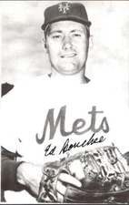 Ed Bouchee New York Mets d. 2013 Signed 3x5 Repo Postcard 177974
