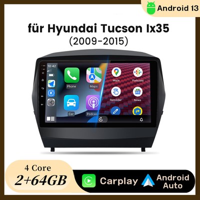 Für Hyundai ix35 Tucson 2009-2015 9'' Android 13 Autoradio CarPlay GPS Nav WIFI