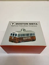 Boston MBTA Red Line Subway Car Glass Ornament
