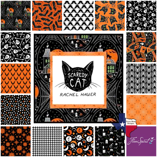 Halloween Cats Quilt Kit by Rachel Hauer for FreeSpirit Scaredy Cat