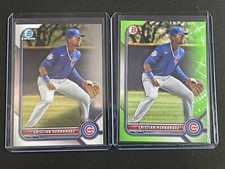 Cristian Hernandez 2022 Bowman GREEN Paper Parallel 394/399 + Base Cubs BP-66