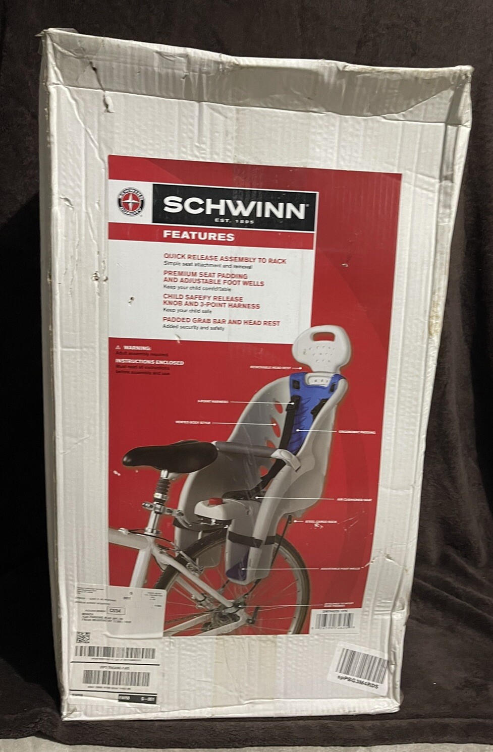 Schwinn Deluxe Bicycle Mounted Child Carrier/Bike Seat For Children