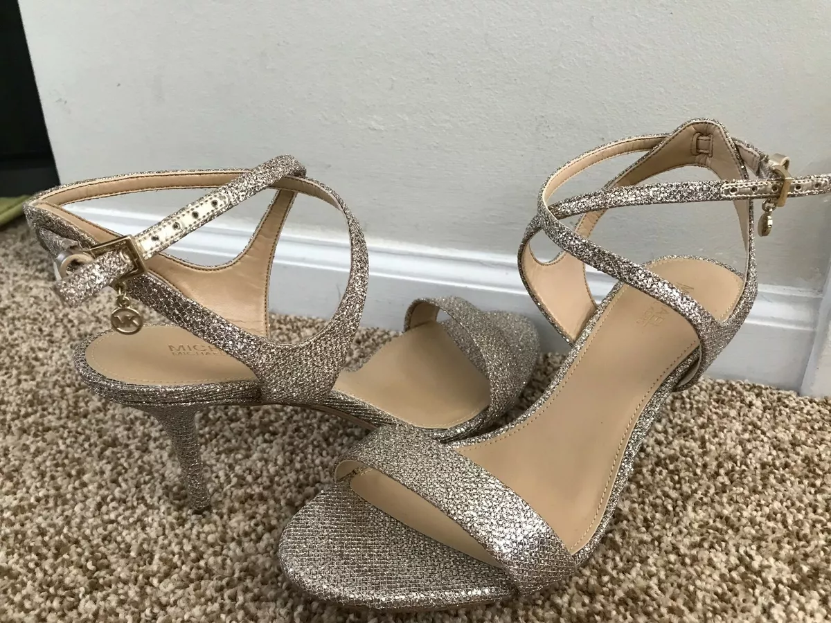 Michael kors Kaylee mid Silver Sand glitter 8M MSRP 110 eBay