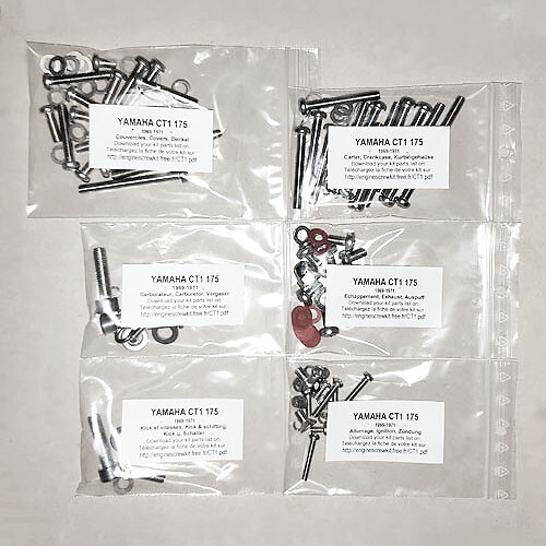 YAMAHA CT1 175 ENDURO 1969-1971 engine stainless PHILLIPS screw kit - Picture 1 of 1