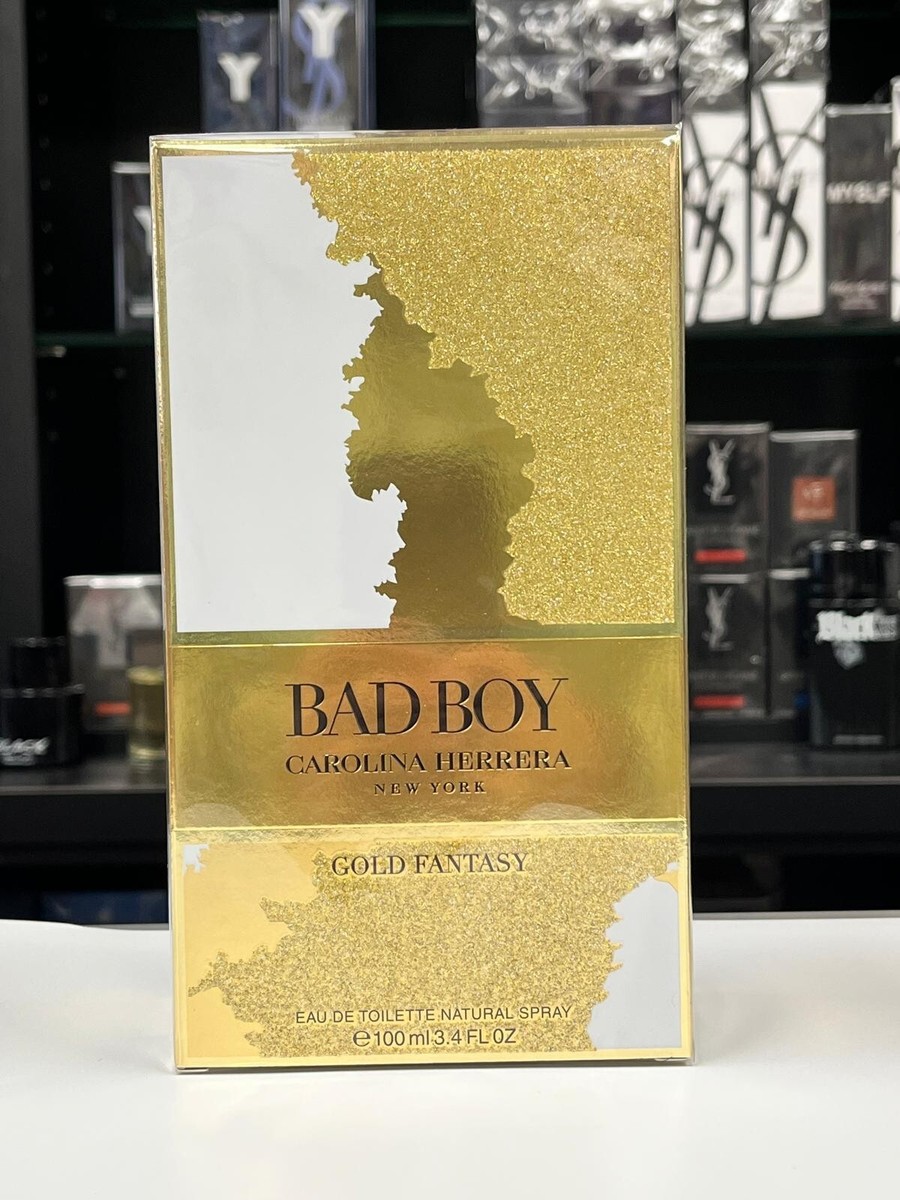 Carolina Herrera Bad Boy Gold Fantasy Eau De Toilette for Men 3.4