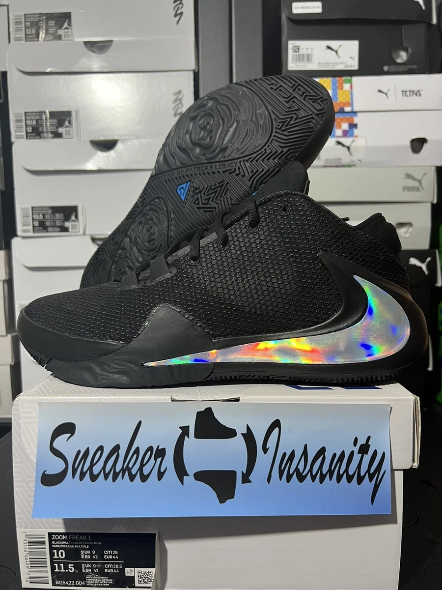 Men's - Nike Zoom Freak 1 Black Iridescent Photo Blue Sizes 9.5-10.5 Brand  New