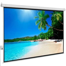 Projector Screen Motorized w/ Remote 100" 4:3 Home Theater Movie Auto Drop Down