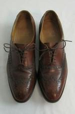 Vintage Johnston Murphy Aristocraft Wingtip Brogue Brown Size 9.5 B/2A USA Made
