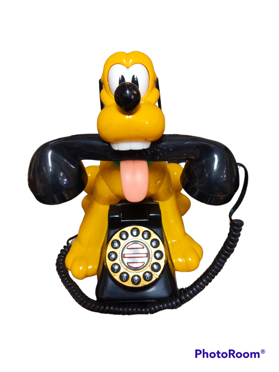 Vintage Disney Telemania Collectible Push Button Animated Pluto