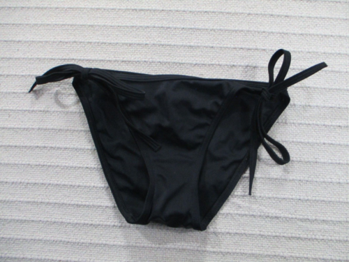 Victorias Secret Womens Bikini Bottom XS Black String Tie Solid Stretch Nylon - Picture 1 of 10