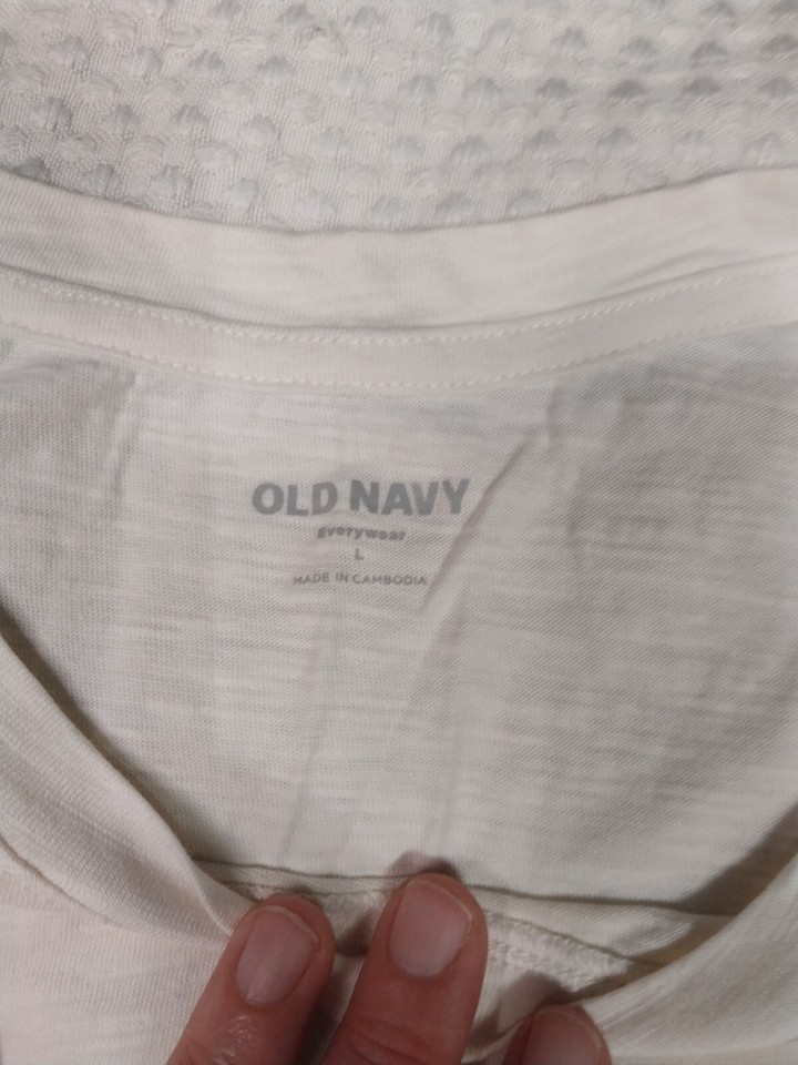 Old Navy TShirt Womens Sz Large Everywear White Logo Short Sleeve