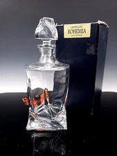 Crystalite Bohemia Quadro Crystal Decanter - 850ml Czech Republic Carafe