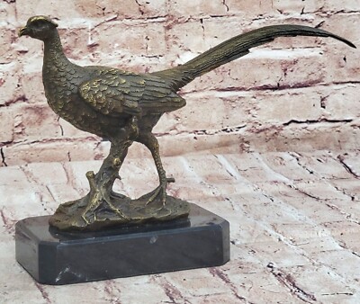 Art Deco Handgefertigte Bronze Fasan Skulptur Nach Dem Wachsausschmelzverfahren