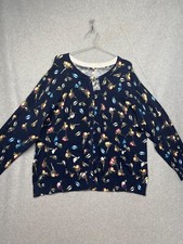 Woman Within Floral Button Up Cardigan Womens Plus 1X Office work Casual