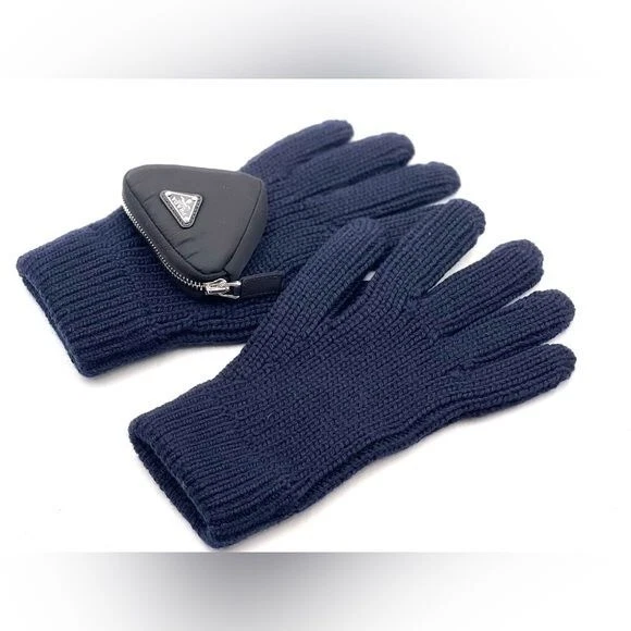 Prada Logo Pocket Knitted Gloves | eBay