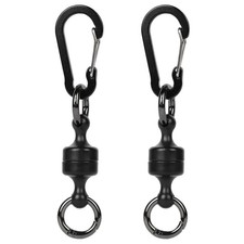 Quick Release Magnetic Carabiner Strongest Magnetic Keychain Holder Black 2pcs