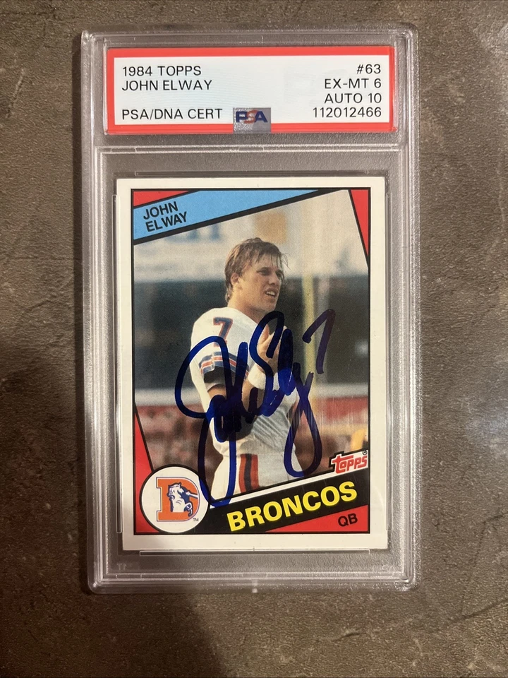 🔥🟦John Elway🟧🔥1984 Topps дебютант с автографом RC NO63 с подписью PSA 6 EX-MT /Auto 10 - Изображение 4 из 4
