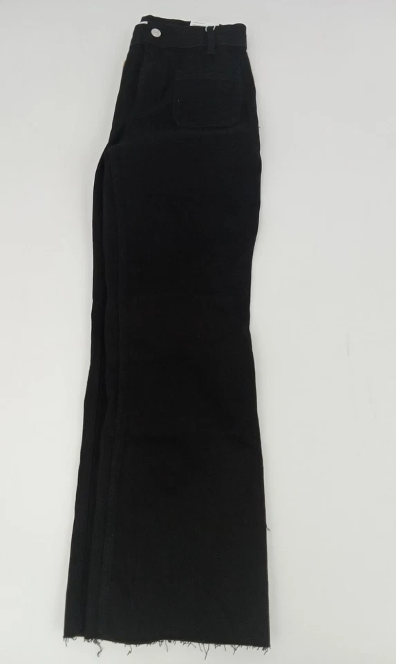 Mango Women's Denim Flare Jeans Size 10 Black Mid-Waist Pockets Belt Loop New - Image 4 of 4