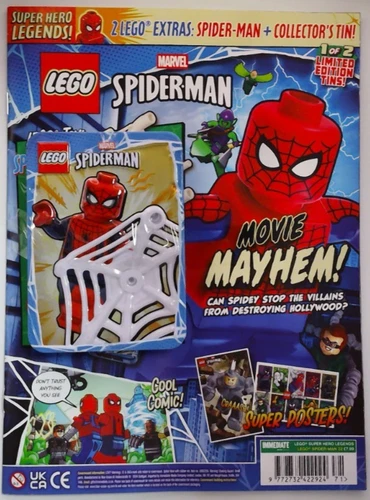 Lego Superhero Legends magazine Spider-man #22 2026 +Spider-man &Collector's Tin