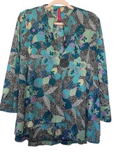 IC By Connie K Jacket Women’s XL Asymmetric Hem Floral Mesh Weave Cardigan