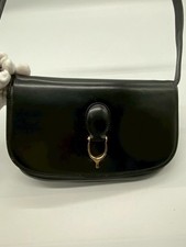 Gucci Vintage Horsebit Leather Black Shoulder...