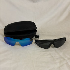 Oakley Radar Cycling Shield Sunglasses Interchangeable Lenses Black w/ Case