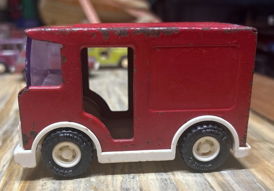 Unidad de emergencia de rescate eléctrica Buddy L vintage/roja/diecast/buen estado Foto 3 de 4