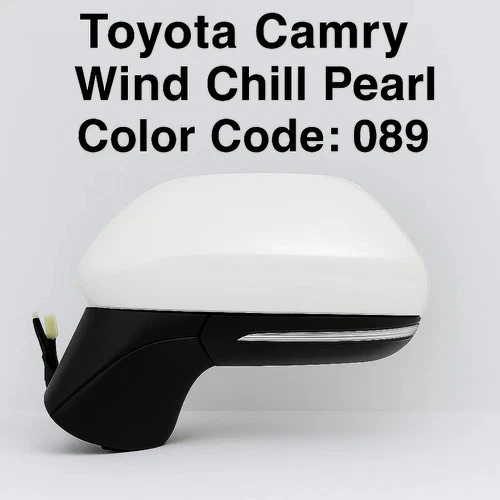 NEW WHITE PEARL Driver Side LH Power Mirror fit 2018-22 Toyota Camry w/CAMERA